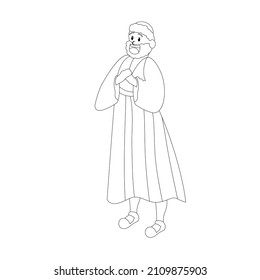 Personaje de navidad del Hombre Sabio aislado Isolación Ilustración vectorial