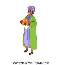 Isolated Wise Man christmas character Vector illustration
