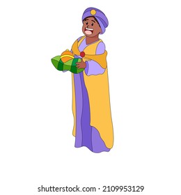 Personaje de navidad del Hombre Sabio aislado Isolación Ilustración vectorial