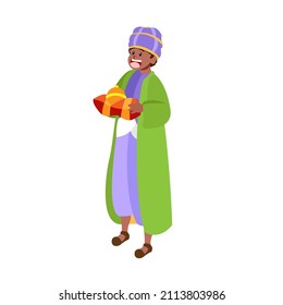 Isolated Wise Man christmas character Vector illustration