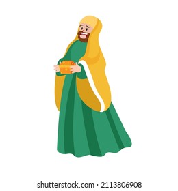 Isolated Wise Man christmas character Vector illustration