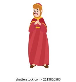 Isolated Wise Man christmas character Vector illustration