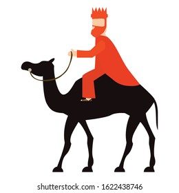 Isolated wise Man. Epiphany day. Reyes magos - Vector