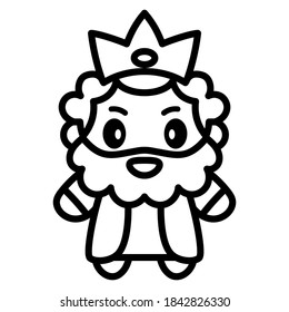 Isolated wise man icon. Nativity characters icon - Vector
