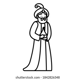 Icono de hombre sabio aislado. Icono de caracteres de natividad - Vector