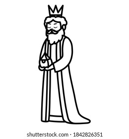 Isolated wise man icon. Nativity characters icon - Vector