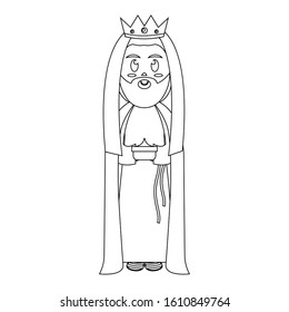 Isolated wise men. MAnger character - Vector illustration design