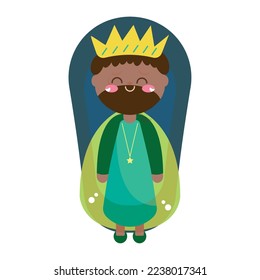 Isolated wise men Nativity character Christmas character Vector
