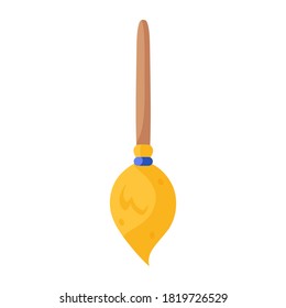 Isolated witch broom icon. Halloween icon - Vector