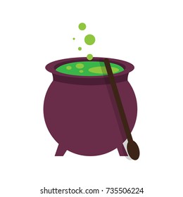 Isolated witch cauldron on a white background, Vector illustration