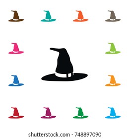 Isolated Witch Hat Icon. Wizard Vector Element Can Be Used For Wizard, Witch, Hat Design Concept.