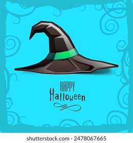 Sombrero de bruja aislado en el fondo azul para el concepto de feliz Halloween.