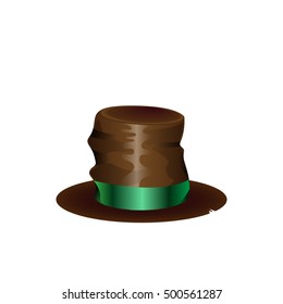 Isolated witch hat on a white background, Halloween vector illustration