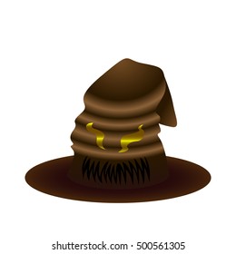 Isolated witch hat on a white background, Halloween vector illustration
