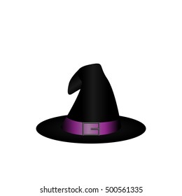 Isolated witch hat on a white background, Halloween vector illustration
