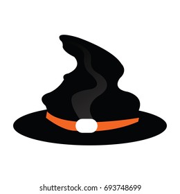 Isolated witch hat on a white background, vecot illlustration