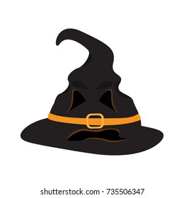 Isolated witch hat on a white background, Vector illustration