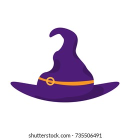 Isolated witch hat on a white background, Vector illustration