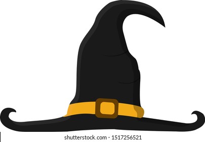 Isolated witch hat in vector. Halloween illustration of witch hat 