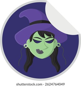 Isolated witch icon halloween logo cartoon illustration