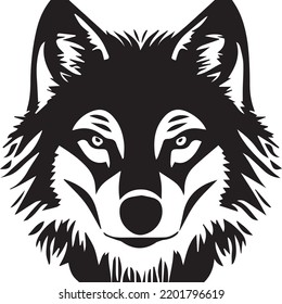 isolated wolf face vector illustration