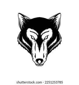 isolated wolf head illustration good for logo or graphic design element