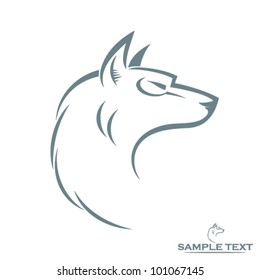 Isolated wolf head - vector illustration