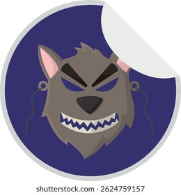 Isolated wolf icon halloween logo cartoon illustration
