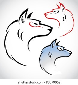 Isolated wolf illustration