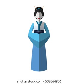 Isolated woman of china design