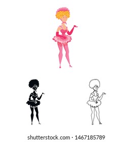 Isolated woman dancer symbol. Set of dancer and tavern vector icon for stock.