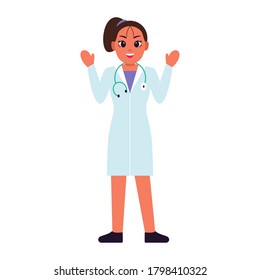 Isolated woman doctor cartoon. Medical profesional - Vector