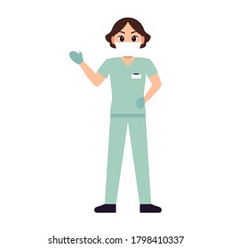 Isolated woman doctor cartoon. Medical profesional - Vector