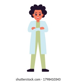 Isolated woman doctor cartoon. Medical profesional - Vector