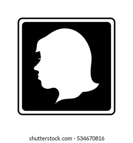 Isolated woman head profile design