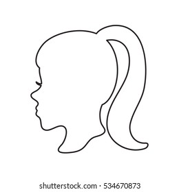 Isolated woman head profile design