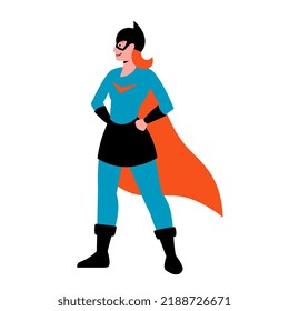 Isolated woman hero white supergirls vector illustration