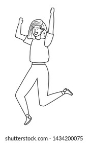 Isolated woman jumping design vector illustrator