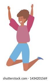 Isolated woman junping design vector illustrator