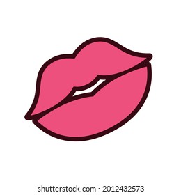 Isolated woman lips icon Kiss Vector illustration