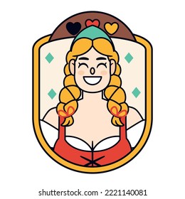 Isolated woman oktoberfest vector illustration