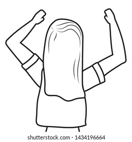 Isolated woman seen from behind design