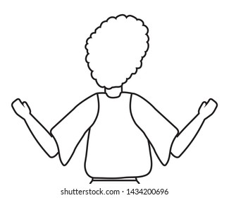 Isolated woman seen from behind design