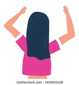 Isolated woman seen from behind design
