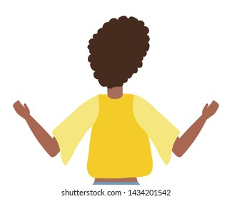 Isolated woman seen from behind design