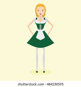 Isolated woman with traditional clothes, Oktoberfest vector illustration