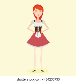 Isolated woman with traditional clothes, Oktoberfest vector illustration