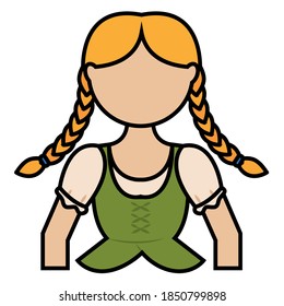 Isolated woman typical october fest germany icon- Vector