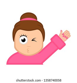 Isolated woman winking cartoon. Vector illustration design