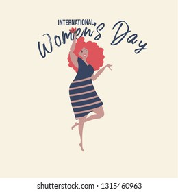 Isolated women. International Women's Day. Design templates for postcard, poster